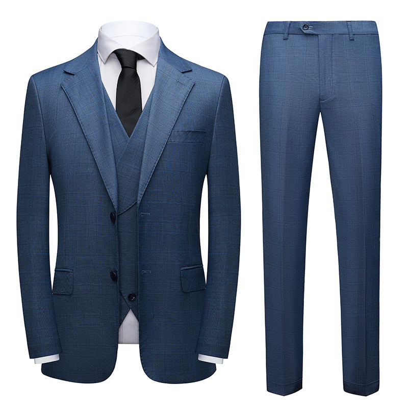 Subtile Grid Navy Blue Suit