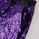 Men's Shiny Luxury Embroidery Pants Purple Gold