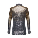 Sequin Tuxedo Jacket Gold Silver back