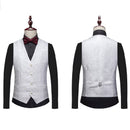 Men's Shawl Collar Floral Suit Three-piece Party Dinner Dress - www.tuxedoaction.com