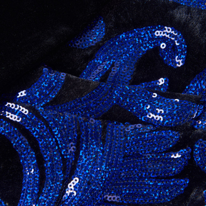 Blue Sequin Suit details