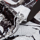 graffiti printed tri-color jacket details