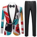 Men's Fashion Geometric Blazer Sequined Embroidered Jacket
