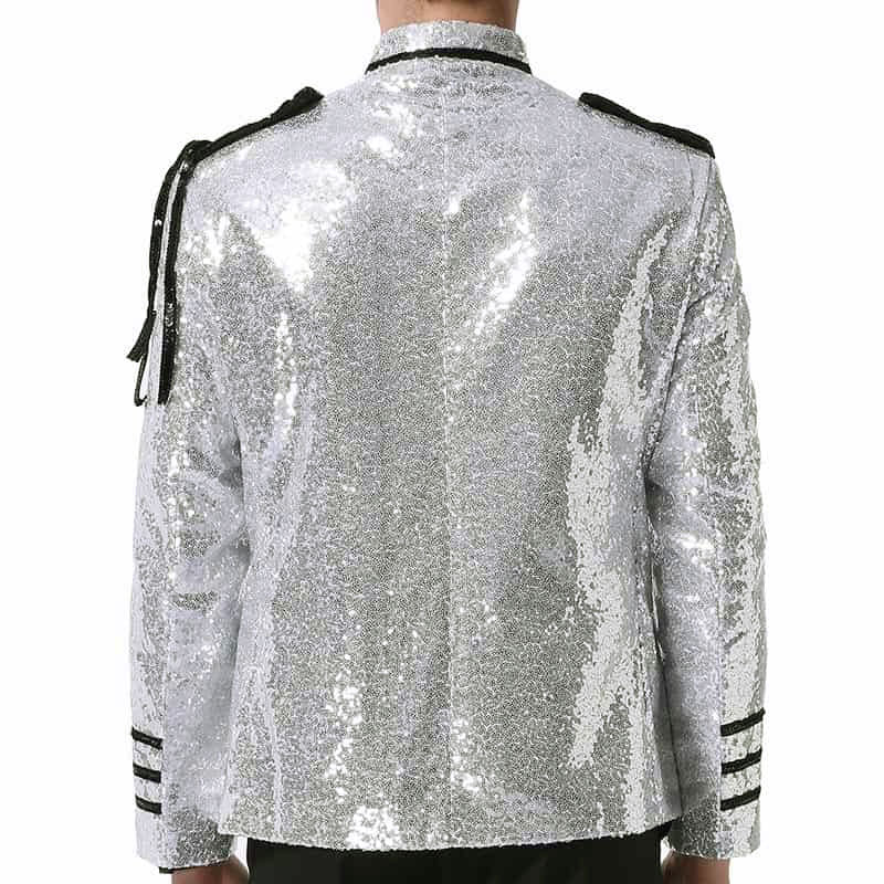 Silver Sequin Jacket back