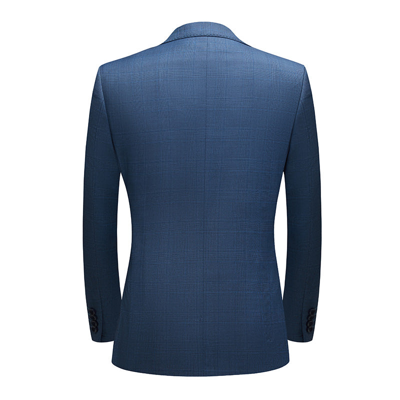 Subtile Grid Navy Blue Suit back