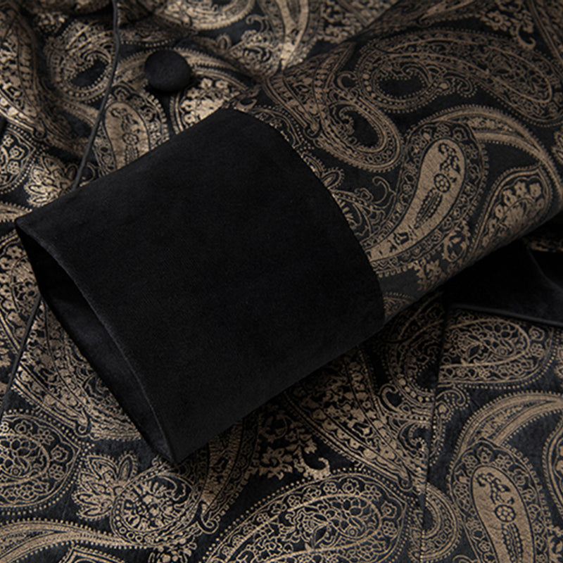 Gold Paisley Velvet Black Tuxedo - 4