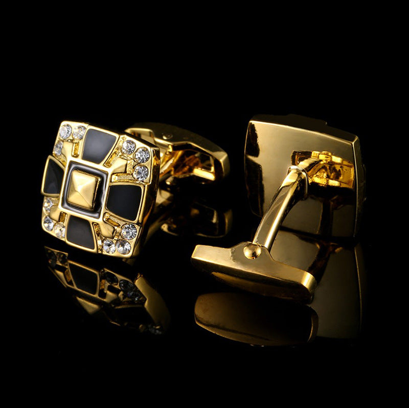 Luxury Gold Cufflinks with Diamonds - www.tuxedoaction.com