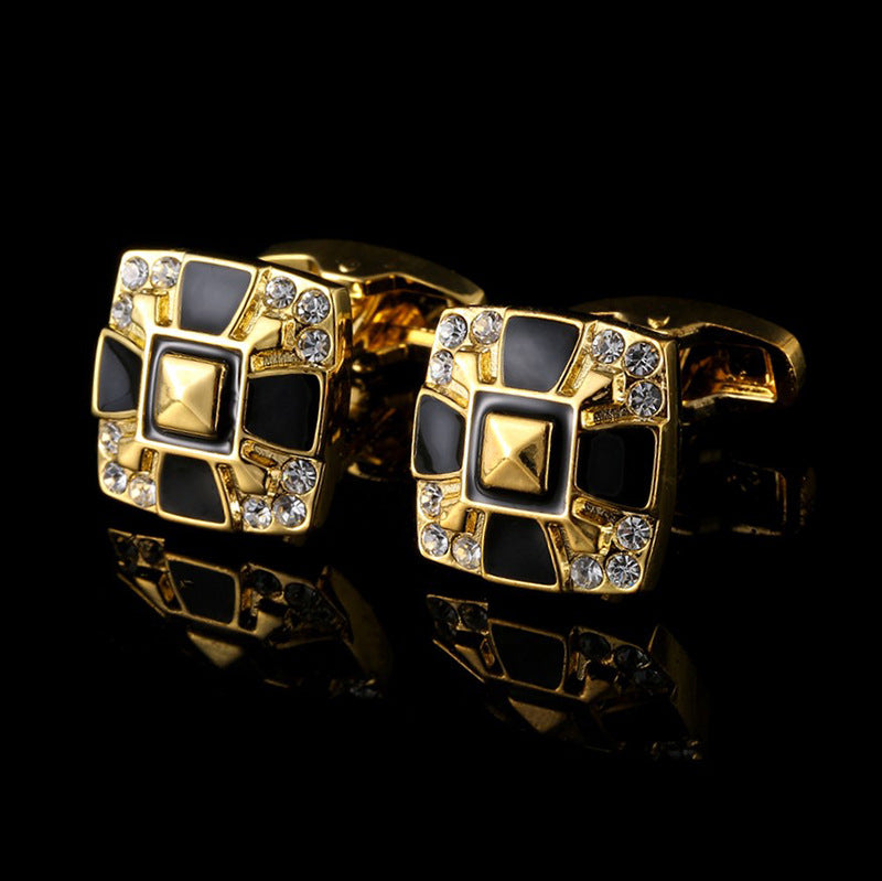 Luxury Gold Cufflinks with Diamonds - www.tuxedoaction.com