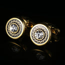 Round Gold French Cufflinks - www.tuxedoaction.com