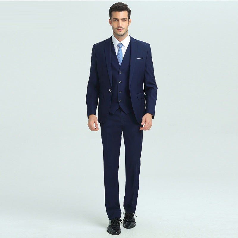navy blue 3 piece suits - 1