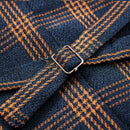 Men's 3-Piece Brown Plaid Design Navy Blue Suit