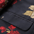  Flower Embroided Black Suit details -3