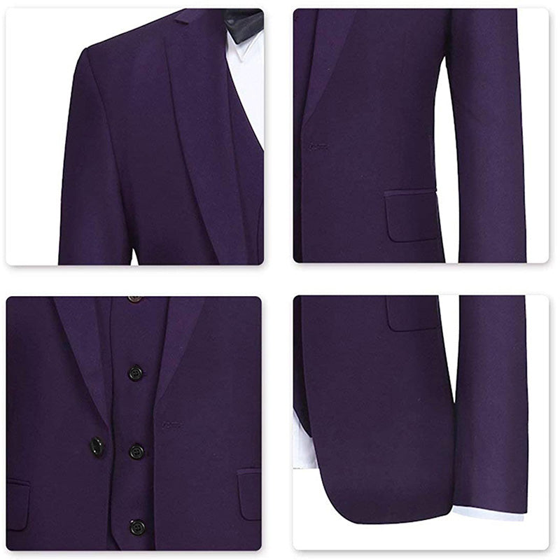 dark purple suit mens details - 3