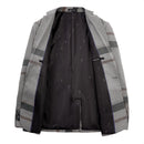 Plaid Light Grey Tuxedo details