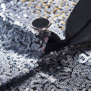 Sequin Tuxedo Jacket Gold Silver details