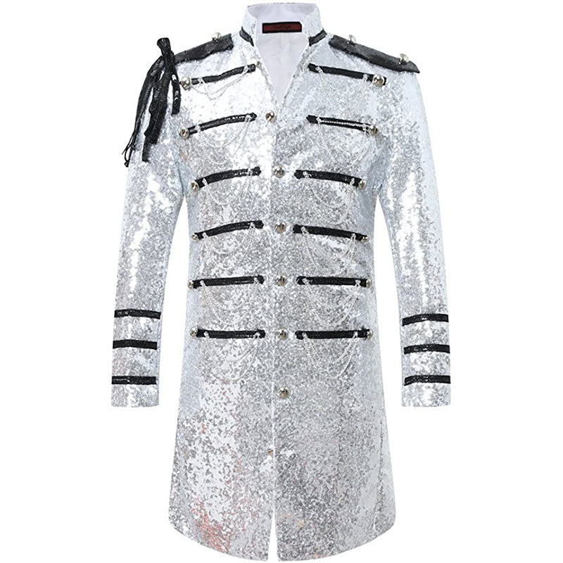 Silver trench coat