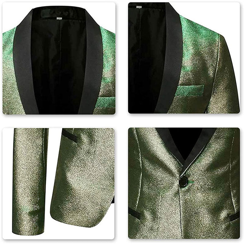 green and gold tuxedo details