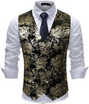 Men's Metallic Printed Vest Gold - www.tuxedoaction.com