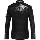  Military Black Sequin Jacket back