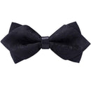 Men's Classic Pure Black Paisley Angle Bow Tie