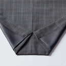 Traje gris de tres piezas a cuadros con dos botones para hombre