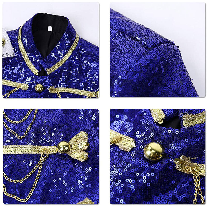 Navy Blue Sequin Jacket details - 6