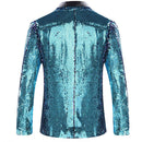 Blue Sequin Tuxedo back