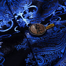 Men's Metallic Printed Vest Navy Blue - www.tuxedoaction.com