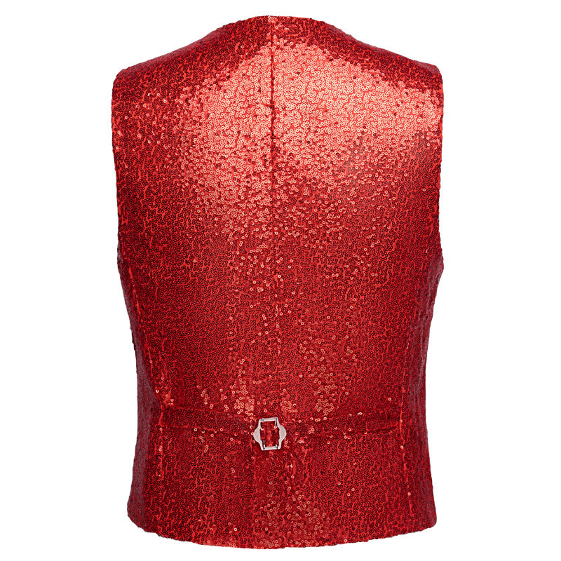 Men's Sequin Fashion Vest Red - www.tuxedoaction.com