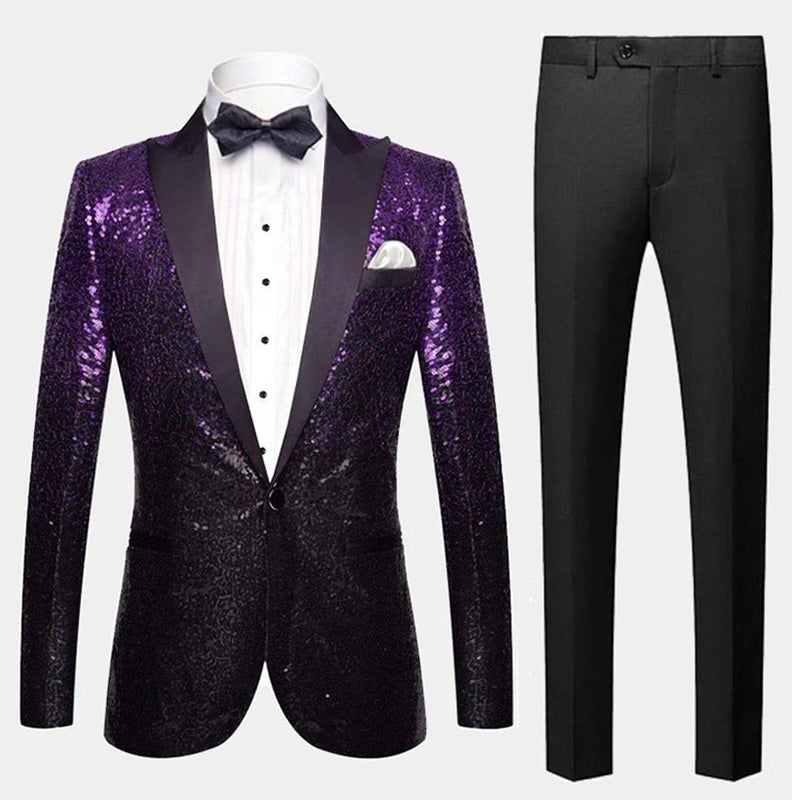 Purple and Black Suit