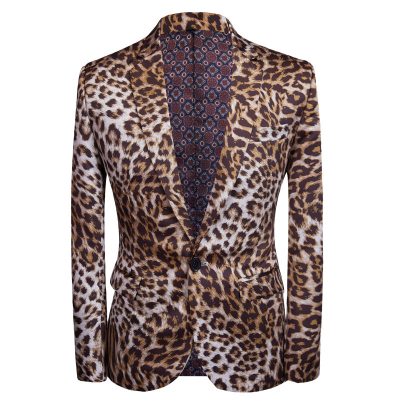 One Button Leopard Suit -1