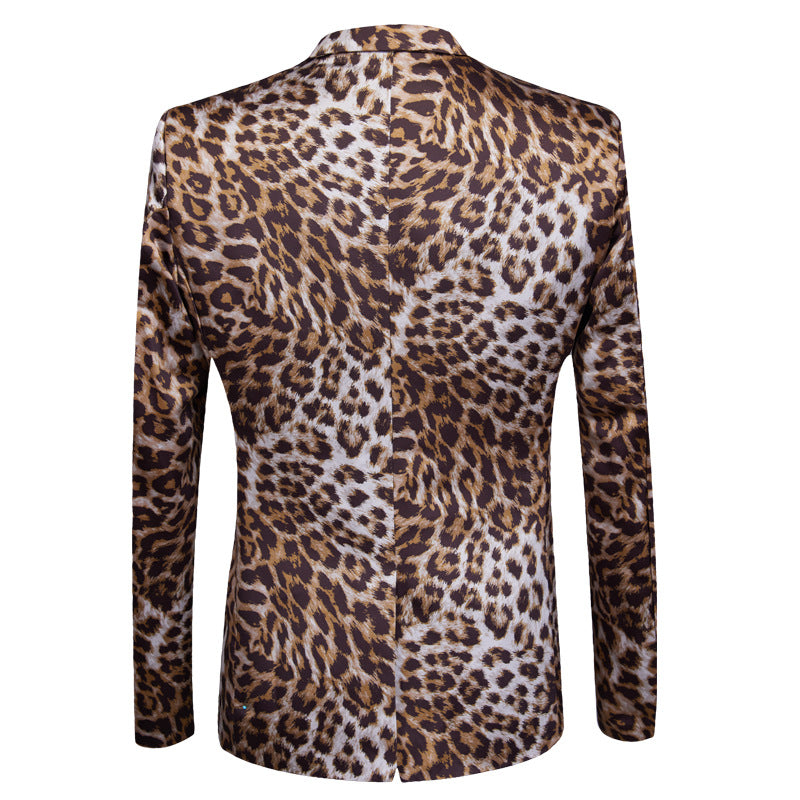 One Button Leopard Suit Back