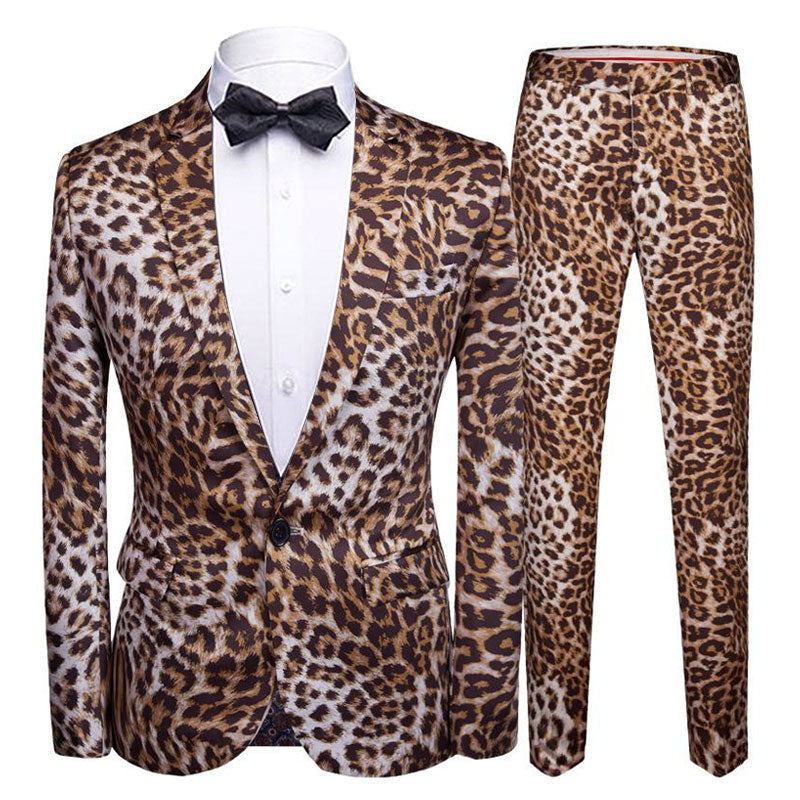 One Button Leopard Suit