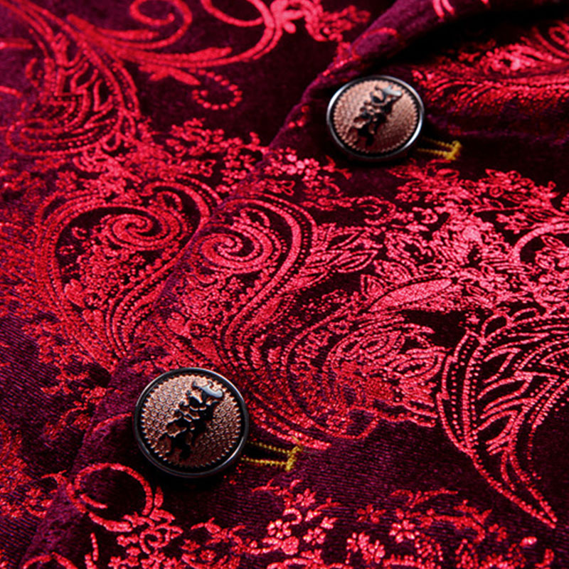 Burgundy Tuxedo Jacket details