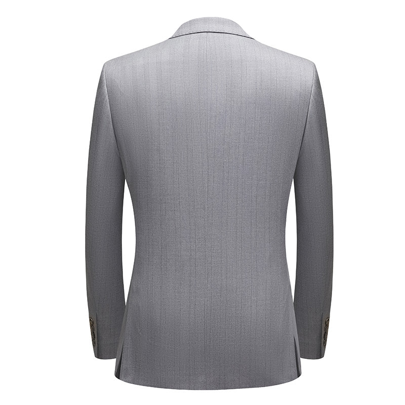 Pinstripe Light Grey Suit back