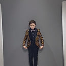 Boy's 3-Piece Suit Sequin Tuxedo Shawl Collar Gold