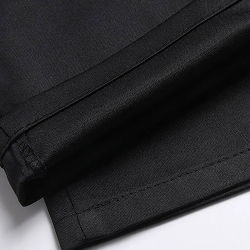 Men's Full Sequin Reversible Checks Embroidery White and Black Tuxedo