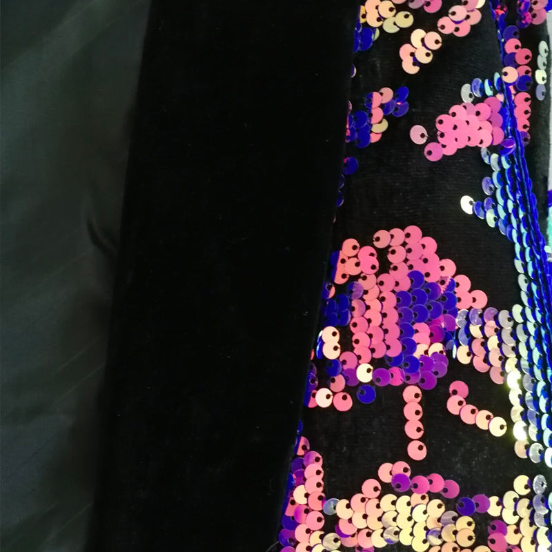 gradient full sequin purple tuxedo for prom details - 2