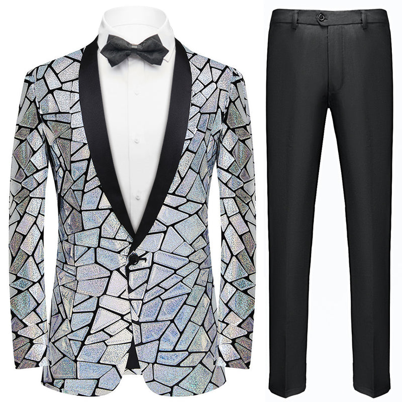 silver prom suit