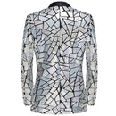 silver prom suit back