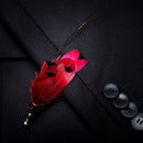 Pajarita de plumas naturales hecha a mano, estilo rojo y tostado, 2 estilos