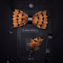 Pajarita de plumas naturales hecha a mano, estilo rojo y tostado, 2 estilos