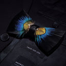 Pajarita de plumas naturales hecha a mano, azul y verde, 2 estilos