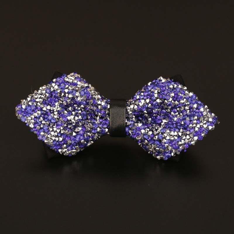 Rhinestone Bow Ties for Men Pre Tied Sequin Diamond Bowties 8 Color