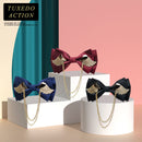 Men's Adjustable Metal Golden Wings Two Layer Neck Bowtie Bow Tie