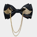 Men's Adjustable Metal Golden Wings Two Layer Neck Bowtie Bow Tie
