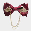 Men's Adjustable Metal Golden Wings Two Layer Neck Bowtie Bow Tie