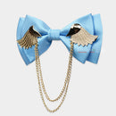 Men's Adjustable Metal Golden Wings Two Layer Neck Bowtie Bow Tie