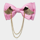 Men's Adjustable Metal Golden Wings Two Layer Neck Bowtie Bow Tie
