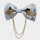 Men's Adjustable Metal Golden Wings Two Layer Neck Bowtie Bow Tie